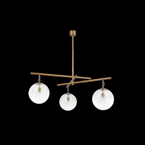 F1059-PBR Troy Lighting Wade 3Lt Chandelier with Patina Brass Finish