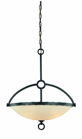 F1124IR Troy Lighting Telluride 3 Light Pendant in Iron Finish