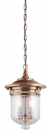 F1167AGB Troy Lighting Mason 2 Light Hanging Lantern in Aged Brass Finish