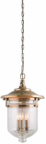 F1168AGB Troy Lighting Mason 3 Light Hanging Lantern in Aged Brass Finish