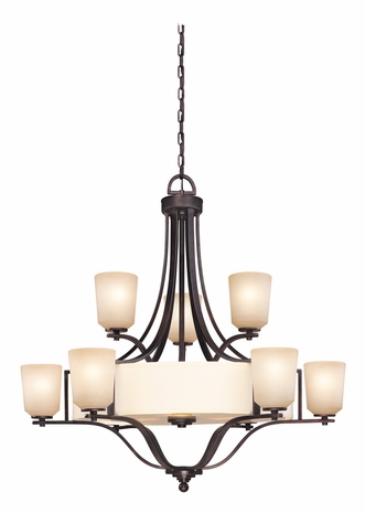 F1209 Troy Lighting Loft Nine Light Chandelier