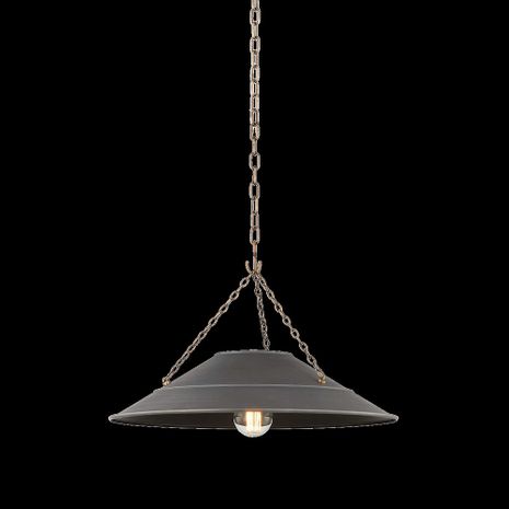 F1223-PBR/GRA Troy Lighting Arcane 1Lt Pendant with Patina Brass Finish