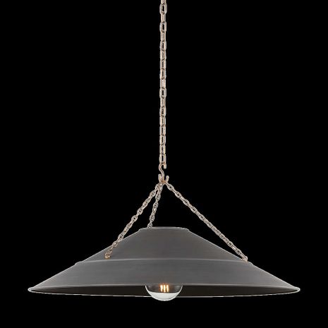 F1234-PBR/GRA Troy Lighting Arcane 1Lt Pendant with Patina Brass Finish