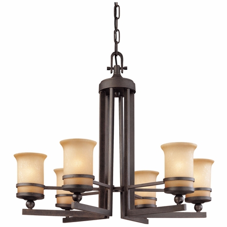 F1236 Troy Lighting Ranier Six Light Chandelier