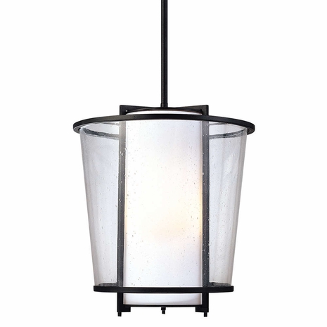F1358-TBK Troy Lighting Bennington 3Lt Exterior Pendant with Textured Black Finish