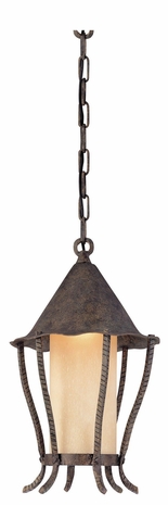 F1427VA Troy Lighting Nottingham 1 Light Hanging Lantern in Vert Antique Finish