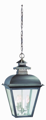 F1458 Troy Lighting Palace Green Three Light Hanging Light