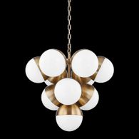 F1526-PBR Troy Lighting Cupertino 10Lt Chandelier with Patina Brass Finish