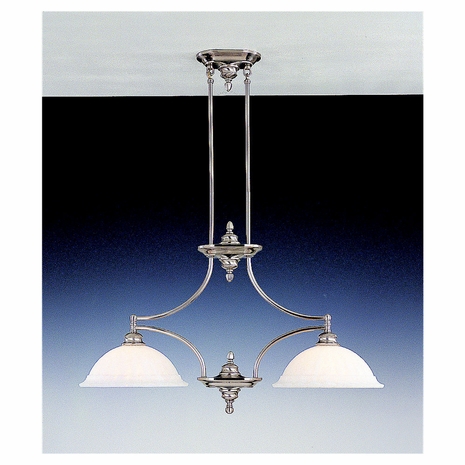 F1647-2BS-R Murray Feiss Lighting Neo Classic Two Kitchen Island Fixture in Brushed Steel Clearance Item