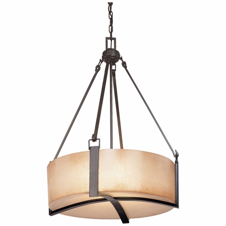F1743ABZ Troy Interior Austin Small 4Lt Hand-Worked Iron Ceiling Mount Pendant in Antique Bronze Finish