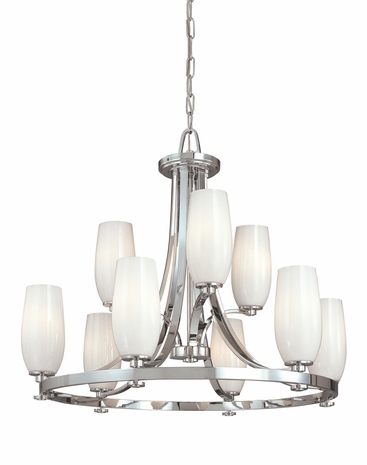 F1779 Troy Lighting Park Place Nine Light Round Chandelier