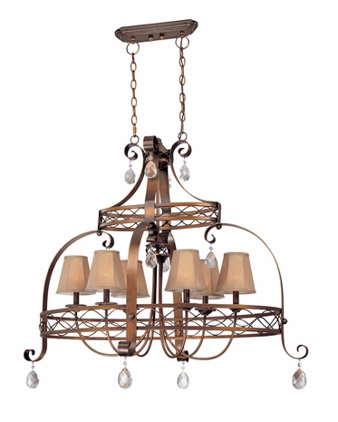 F1796SBZ Troy Lighting Orleans Interior 6light Pot Rack