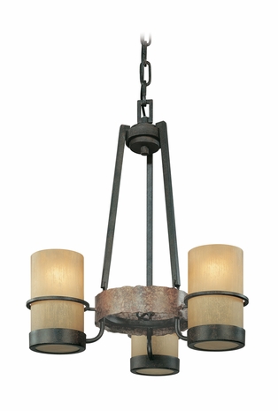 F1845 Troy Lighting Bamboo Three Light Chandelier