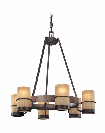 F1846 Troy Lighting Bamboo Six Light Chandelier