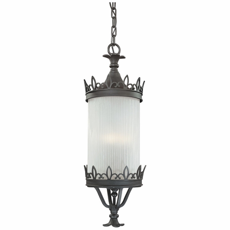 F1897Fbk Troy Lighting Lombard 4Lt Hanging Lantern In Forged Black