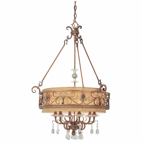 F1956SBZ Troy Heirloom Large Sunset Bronze 6 Light Chandelier