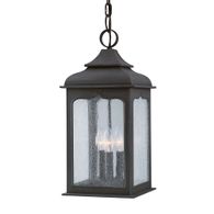 F2017-TBZ Troy Lighting Henry Street 3Lt Exterior Lantern with Textured Bronze Finish