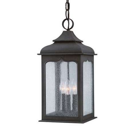 F2017-TBZ Troy Lighting Henry Street 3Lt Exterior Lantern with Textured Bronze Finish