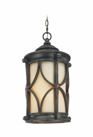 F2077ANB Troy Lighting Woodridge 3 Light Hanging Lantern in Ancient Bronze Finish