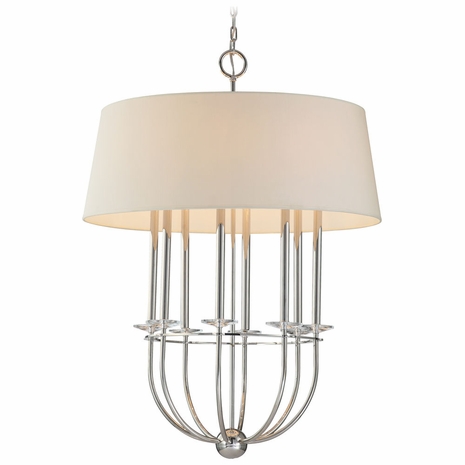 F2188PN Troy Porter Large Polished Nickel 8 Light Pendant