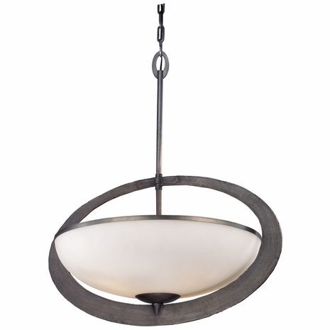 F2635 Troy Wyland Large Aged Pewter 4 Light Pendant