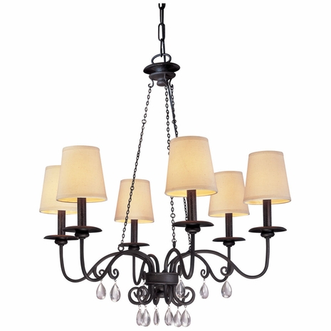 F2656 Troy La Rochelle Medium La Rochelle Bronze 6 Light Chandelier