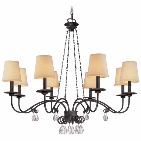 F2658 Troy La Rochelle Large La Rochelle Bronze 8 Light Chandelier