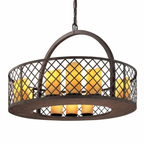 F2684 Troy Sienna Medium Burnt Sienna 12 Light Pendant