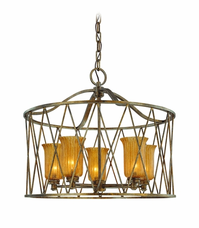F3045MB Troy Lighting Meritage Interior 5light Pendant
