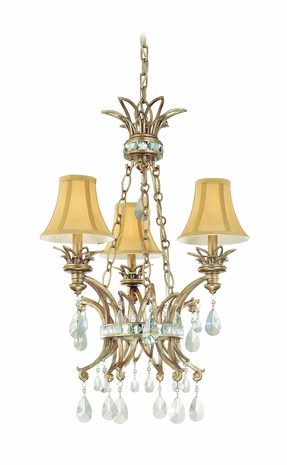 F3053RI Troy Lighting Chloe 3 Light Chandelier in Riviera Finish