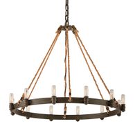 F3126 Troy Lighting Pike Place 12Lt Chandelier with Shipyard Bronze Finish