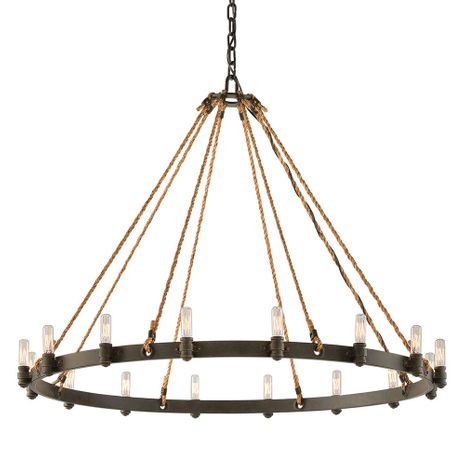 F3127 Troy Lighting Pike Place 16Lt Chandelier with Shipyard Bronze Finish