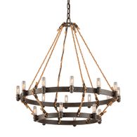 F3128-HBZ Troy Lighting Pike Place 18Lt Chandelier with Heritage Bronze Finish