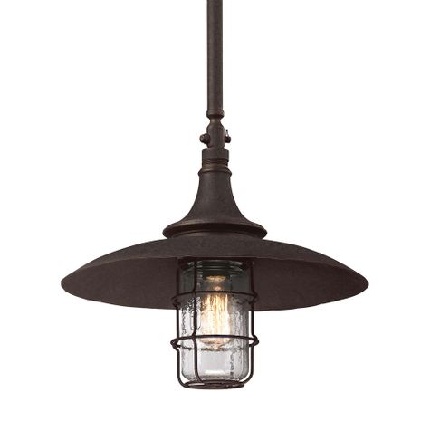 F3229 Troy Lighting Allegheny 1Lt Exterior Pendant with Centennial Rust Finish
