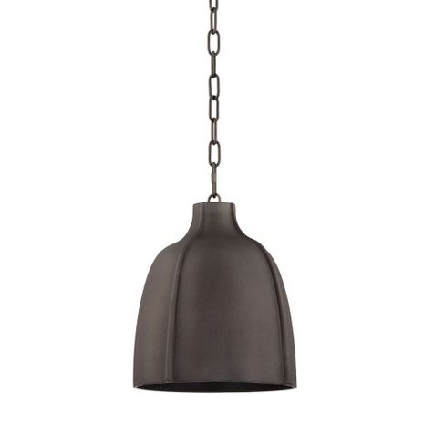F3713-BKG Troy Lighting Flint 1Lt Pendant with Blackened Graphite Finish
