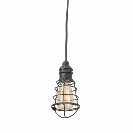 F3813 Troy Old Silver Conduit 1Lt Mini Pendant Mini