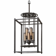 F3838 Troy Lighting Atlas 8Lt Lantern Interior with Aged Pewter Finish