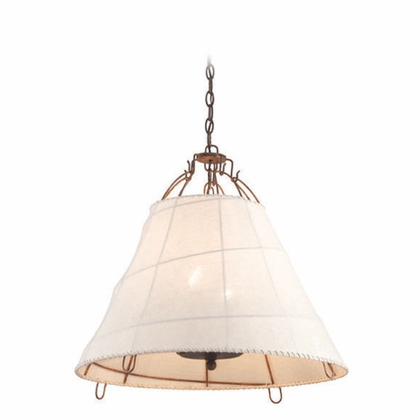 F4074 Troy Interior Gulf Stream Medium 4Lt Hand-Worked Iron Ceiling Mount Pendant in Everglades Rust Finish
