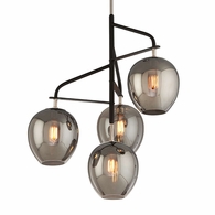 F4296-TBK/PN Troy Lighting Odyssey 4Lt Chandelier with Texture Black Finish