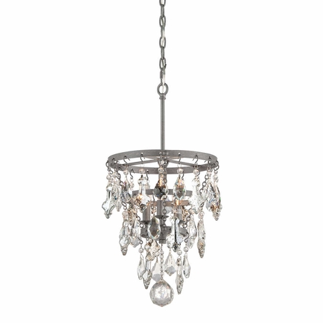 F4315 Troy Graphite Meritage 3Lt Pendant Small