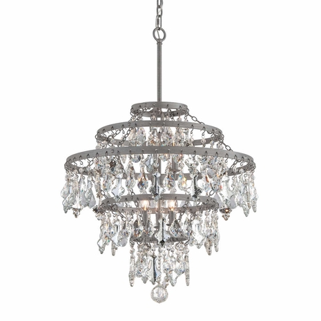 F4317 Troy Graphite Meritage 6Lt Chandelier Large