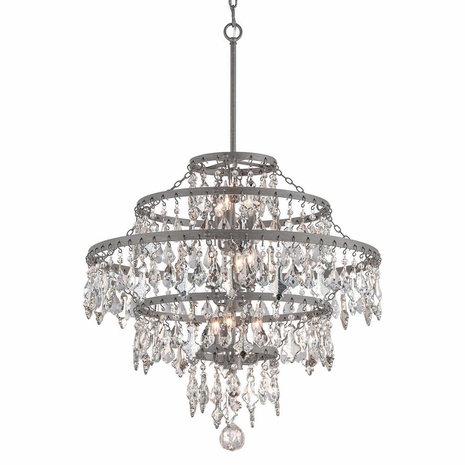 F4319 Troy Graphite Meritage 9Lt Chandelier Extra Large