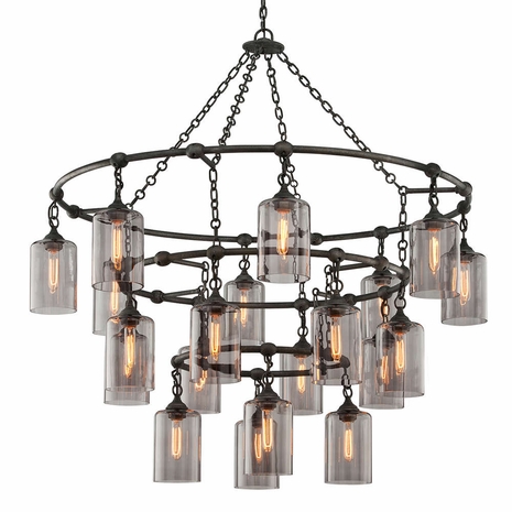 F4426-APW Troy Lighting Gotham 20Lt Chandelier with Aged Pewter Finish