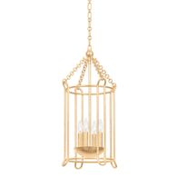 F4614-VGL Troy Lighting Lassen 4Lt Lantern Interior with Vintage Gold Leaf Finish