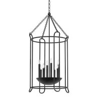 F4625-BI Troy Lighting Lassen 8Lt Lantern Interior with Black Iron Finish