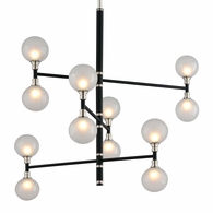 F4826-TBK/PN Troy Lighting Andromeda 12Lt Chandelier with Textured Black & Polish Nickel Finish
