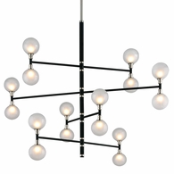 F4827-TBK/PN Troy Lighting Andromeda 16Lt Chandelier with Textured Black & Polish Nickel Finish