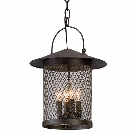 F5177 Troy Hand-Worked Iron Exterior Altamont 4Lt Hanger Lantern Large with French Iron Finish