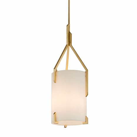 F5236 Troy Solid Aluminum Interior Quantum 3Lt Pendant Medium with Gold Leaf Finish