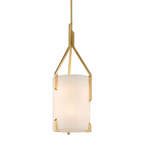 F5237 Troy Solid Aluminum Interior Quantum 6Lt Pendant Large with Gold Leaf Finish